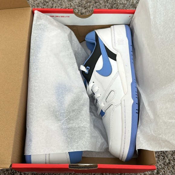 BNIB Nike Full Force Low Premium Leather Sneakers W 8.5/7Y White Polar Black - Picture 14 of 14